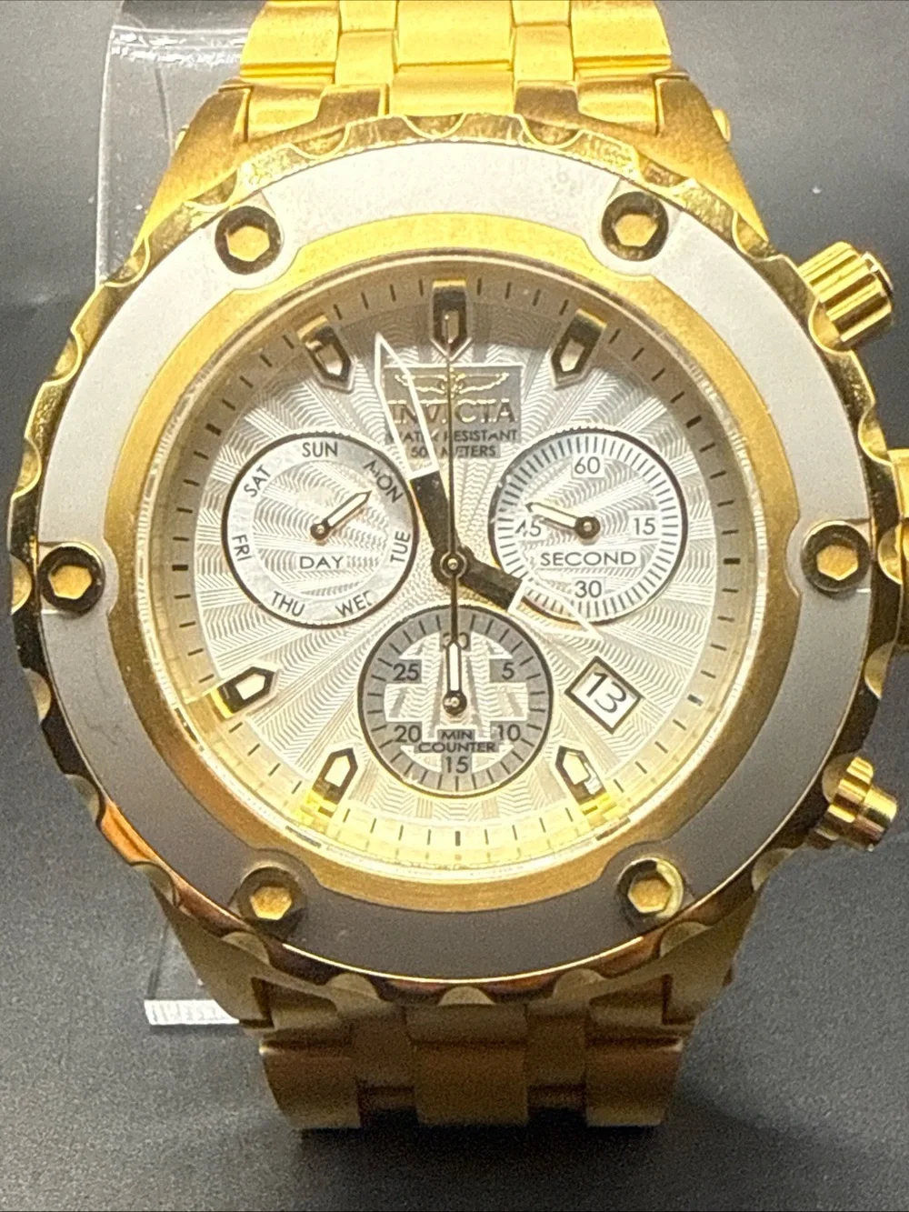 Invicta Men's 23923 Subaqua Quartz Chronograph Gold Tone New Battery